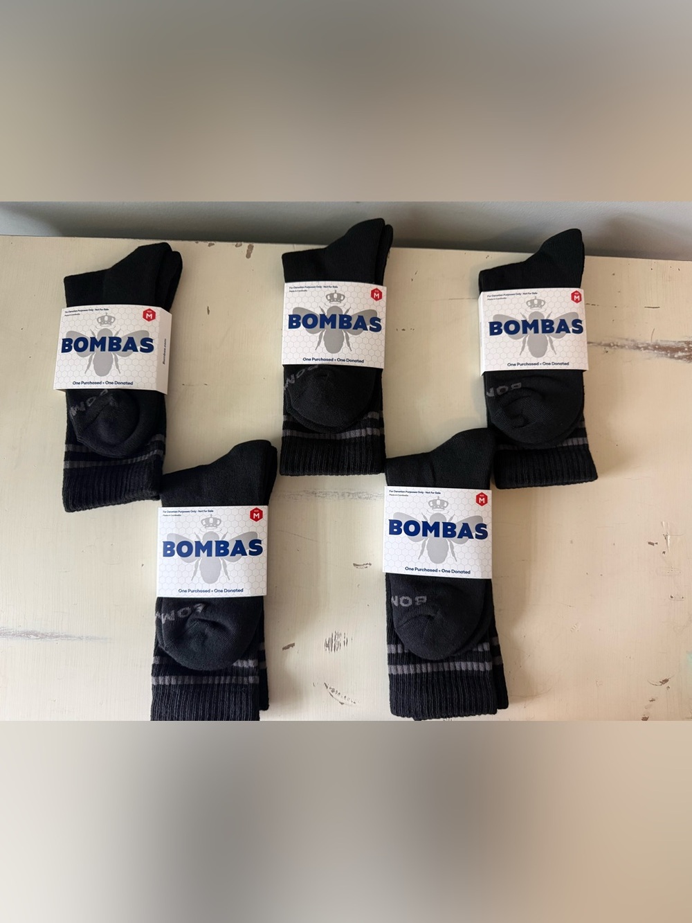 Bombas medium crew socks • Set of 5 • NWT • Medium